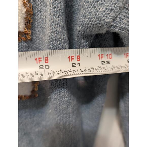 Simply Southern Everyday Sweater Sparkle Lake Blue Oversized Size M - Picture 6 of 8